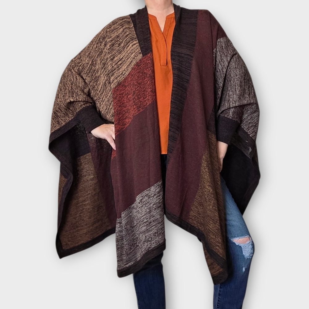 Curio New York Multicolor Patchwork Poncho Size Medium/Large